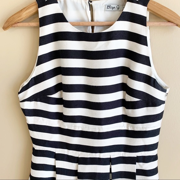 Eliza J stripe fit and flare cocktail RELISTED - Picture 4 of 13